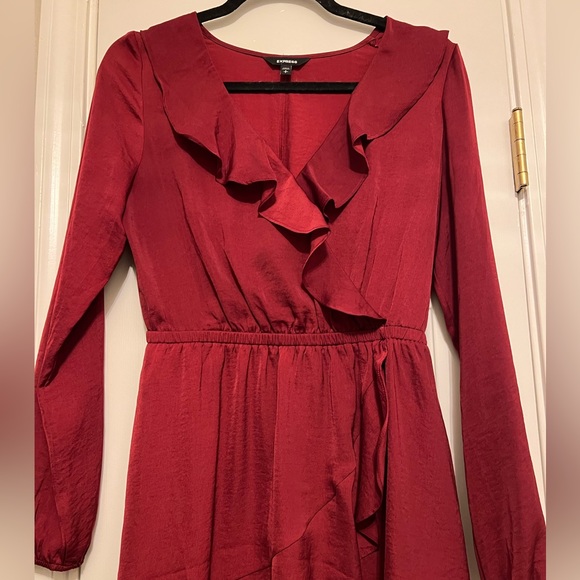Express Red Satin Dress - Picture 2 of 4